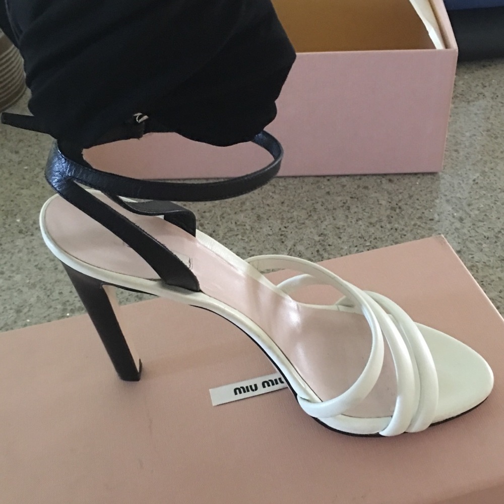 Brand new authentic Miu Miu black & white  sandals